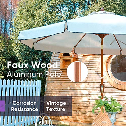 Viney 9' Patio Umbrella with Fringe, Outdoor Table Umbrellas with