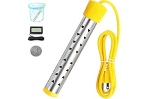 EAAKKOOM Immersion Water Heater Electric, Portable Bucket Heater with 304 Stainless Steel,Submersible Water Heater Heats up 5 Gallons of Water in Minutes for Home, Camping, and Outdoor Use