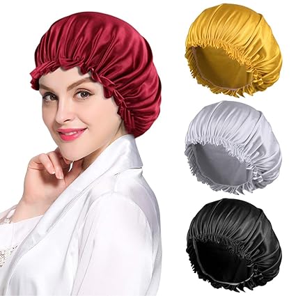 4pcs Satin Bonnet For Women Natural Curly Hair I Amazon Co Uk Beauty