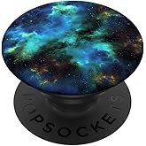 Galaxy Nebula Space Universe Stars Cosmos Blue Green PopSockets Adhesive PopGrip