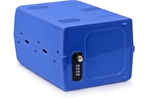 Urban August Dual Combination & Keyed Lockbox - Lockable Box for Everyday Use - Multi-Purpose lock for Home & Office Safety - Made of Industrial-Grade Plastic - One Size (Blue)