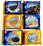 OREO COOKIES Ulitmate SUMMER VARIETY PACK: 1 pack of: CINNAMON BUN, BIRTHDAY CAKE FLAVORED CREAM, ORIGINAL, HEADS OR TAILS DOUBLE STUFF, CHOCOLATE CREAM, GOLDEN