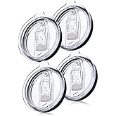 LEIOH 4 Pack 20 oz Tumbler Lid, Replacement Lids Compatible for YETI 20 oz Tumbler,Travel Mug,Spill Proof Splash Resistant Silicone Sliding Covers,Straw Friendly, BPA Free