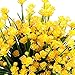 6Pack Artificial Flower Fake Yellow Daffodils Greenery Shrubs Plants Plastic Bushes Indoor Outside Decor