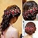 LOHOME Ladies Pretty Red Rhinestone Handmade Headdress Bridal Wedding Flower Pearls Headband