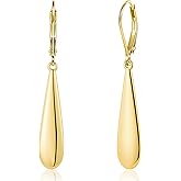 925 Sterling Silver Long Teardrop Dangle Earrings for Women Hypoallergenic Drop Leverback Earrings Trendy Silver Long Teardro