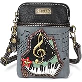 CHALA Arts Collection Cell Phone Crossbody Purse-Women PU Leather/Canvas Multicolor Handbag with Adjustable Strap