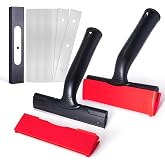 FOSHIO 2 Pack 6" Putty Knife Razor Blade Scraper Tool with Extra 25PCS Double Edge Metal Blades for Cleaning Paint, Caulk, Adhesive, Label, Decal, Sticker from Window, Glass, Tile, Floor, Stove Top