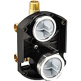R22000 Integrated Shower and Diverter Valve, Compatible with D 3-Setting or 6-Setting Integrated Diverter Valve Trim kit, Brass Construction