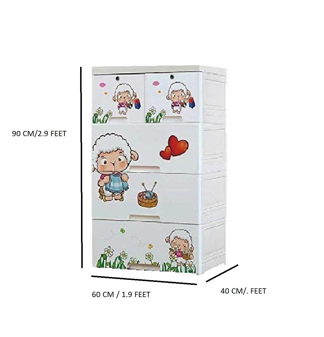 Thetickletoe Fiber Plastic Chest Of Drawers Toy Storage Closet
