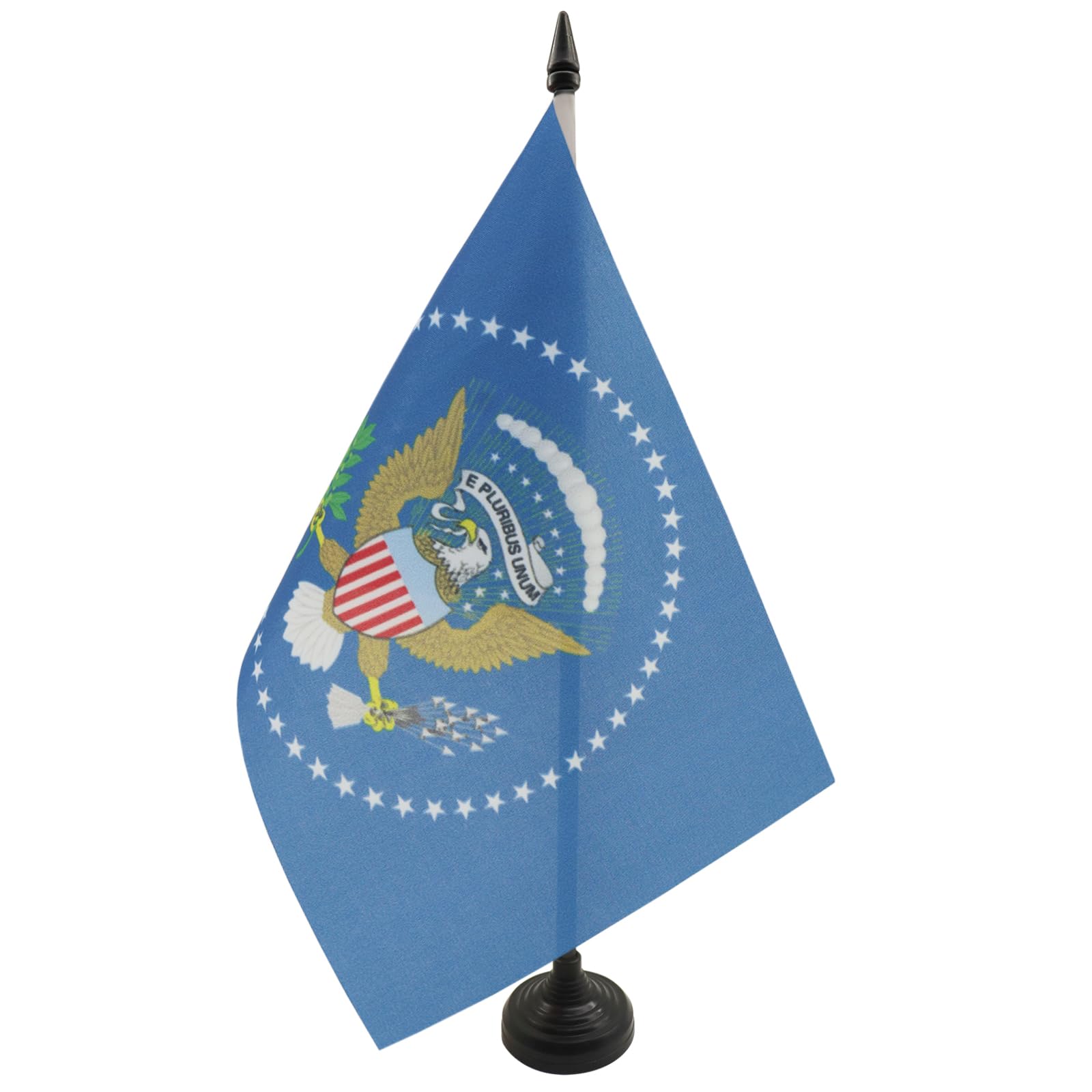 AZ FLAG USA President Table Flag 5'' x 8'' - American Office Decoration 100% Polyester 21 x 14 cm - Mini Desk Flag with Pole and Black Plastic Base