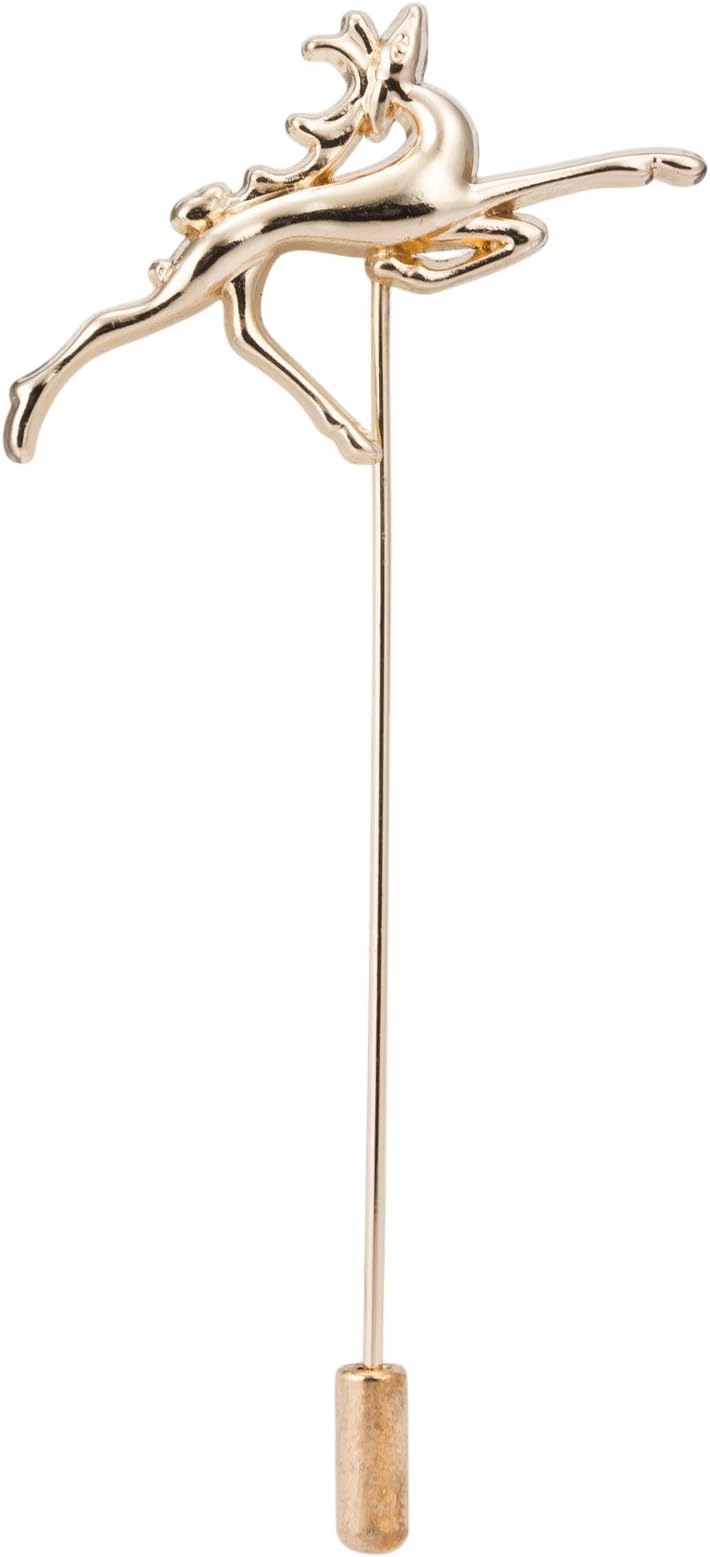Avaron Projekt Gold Metal Flying Reindeer Formal Lapel Pin/Brooch/Shirt Stud For Men