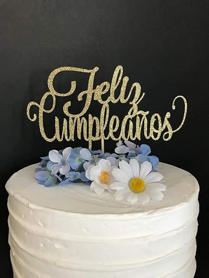 Feliz Cumpleanos Topper Per Torta Di Compleanno Spagnolo Decorazione Per Torta Di Buon Compleanno Decorazione Per Torta Spagnola Amazon It Casa E Cucina