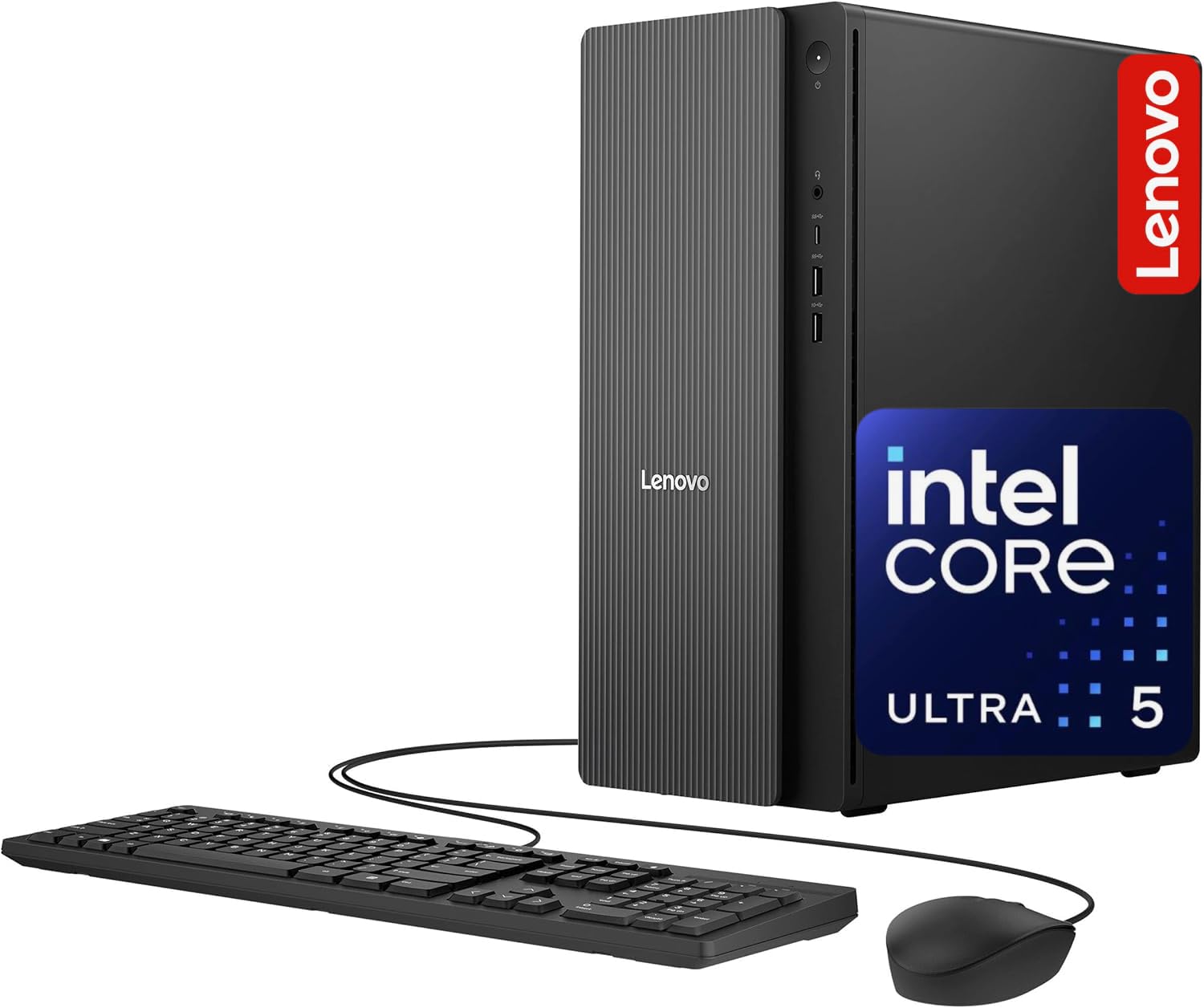 Lenovo IdeaCentre Secure & Productive Business Tower Desktop, Intel 10-Core Ultra 5 225, 16GB DDR5 RAM, 1TB Storage(512GB SSD & 500GB HDD), HDMI + VGA, Wi-Fi 6E, RJ-45, USB-C, Windows 11