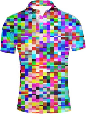 Bright Design Mens Golf Polo T-Shirt Summer Mixed Color Short Sleeve Casual Tees Tops at Amazon 