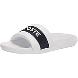 white lacoste slides