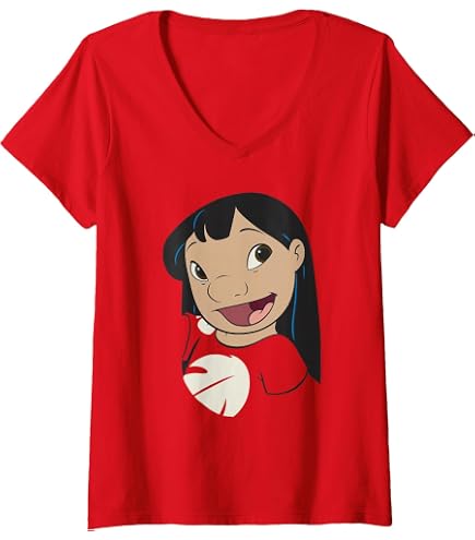 Disney Lilo & Stitch Lilo Big Face Red Shirt Smile Tank Top : Clothing, Shoes & Jewelry