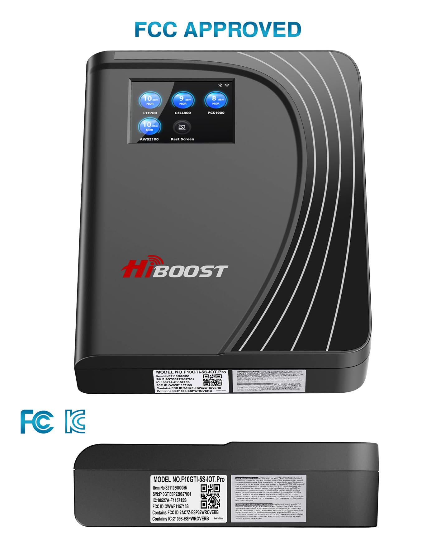 Cell Phone Signal Booster, 4G LTE 5G Cell Phone Booster with LCD Touch Screen Cover 4,500 Sq Ft for Home Office All U.S. Carriers Verizon, AT&T, T-Mobile 65dB High Gain Support All Band | FCC Approved