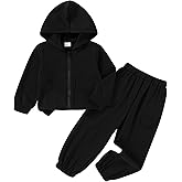 YOUNGER TREE Toddler Girls Fall Clothes Kids Hoodie Zipper Sweatshirt and Sweatpants Outfits Girls Winter Sweatsuit