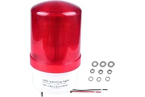 Industrial LED Rotating Strobe Beacon Warning Lights, Electrical Revolving Signal Lights for Emergency, 110v AC, Red, No Buzz