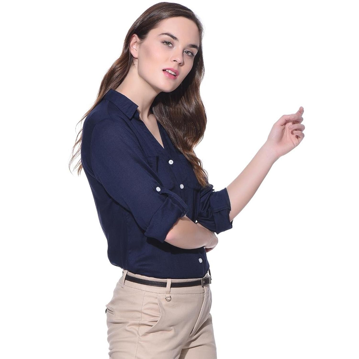 purys women's viscose shirt (re3072shtnavy, navy blue)