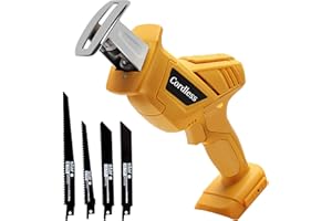 ANDERLAX Reciprocating Saw Compatible with DeWalt 20V MAX Battery, 0-3000SPM Cordless Reciprocating Saw, 4 Saw Blades for Metal and Wood Cutting (Battery Not Included)