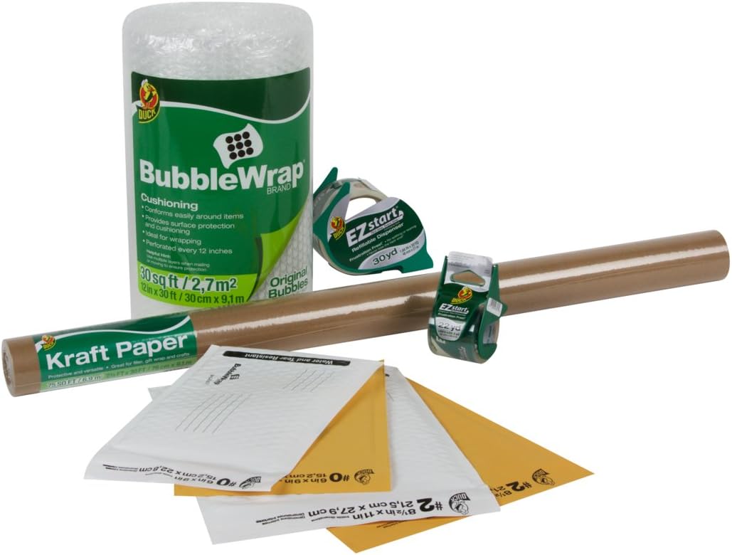 Duck Brand Kraft Bubble Mailers, 2-8.5 x 11 Inches, 5-Pack (284692) : Padded Envelopes : Office Products