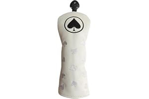 WTLJQQY Golf Hybrid Headcover, Ace Style Golf Hybrid Rescue Head Covers with Adjustable ID Tag 2 3 4 5 6 Ut, White Premium Faux Leahter Hybrid Club Head Cover for Mizuno, Ping, Cobra