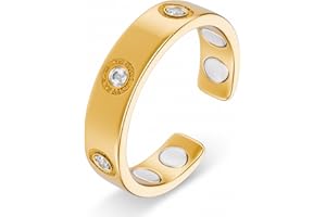 MagnetRX® Magnetic Rings for Women – Elegant Crystal Ring – Magnet Rings for Women (Gold | Size: 8)