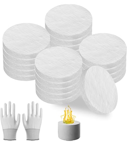 24 Pcs Tabletop Fire Pit Ceramic Wool Wick To Extend Burning Time