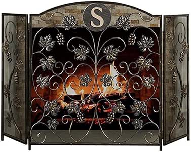 Salvachispas Chimenea Pantallas de Chimenea Rústicas de 3 Paneles