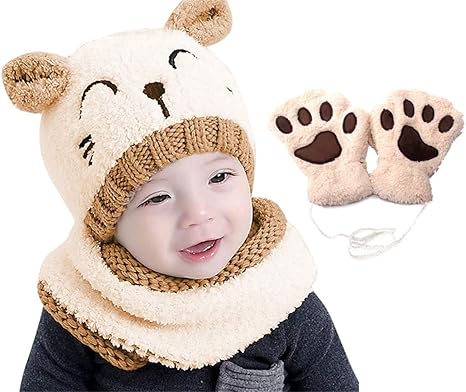 Yutdeng Niños Bebe Sombrero y Guantes, Invierno Bebé Beanie guantes Set Tejido Gorro Punto Caps Sombreros guantes Unisexo: Amazon.es: Ropa y accesorios