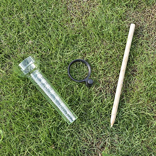 TBWHL Rain Gauge Outdoor Garden Stake for Yard - Home Wooden and Glass Gauge for Precipitation