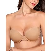 JOATEAY Adhesive Bra Strapless Sticky Push Up Reusable Invisible Lift Padded Non-Slip for Women Backless Dress Wedding Party