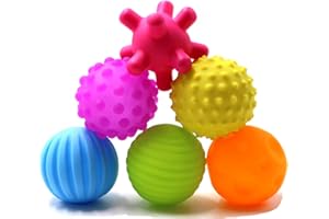DOPHYRANIX 6 Pack Sensory Balls Spray Water Toy for Baby and Kids, Massage Soft & Textured Balls Set Develop Baby's Tactile Senses Balls for Infant Touch Hand Ball