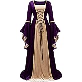 frawirshau Renaissance Costume Women Medieval Dress Velvet Queen Dresses