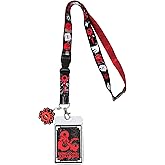 Dungeons and Dragons Lanyard ID Badge Holder Breakaway Keychain Lanyard w/Beholder Rubber Pendant