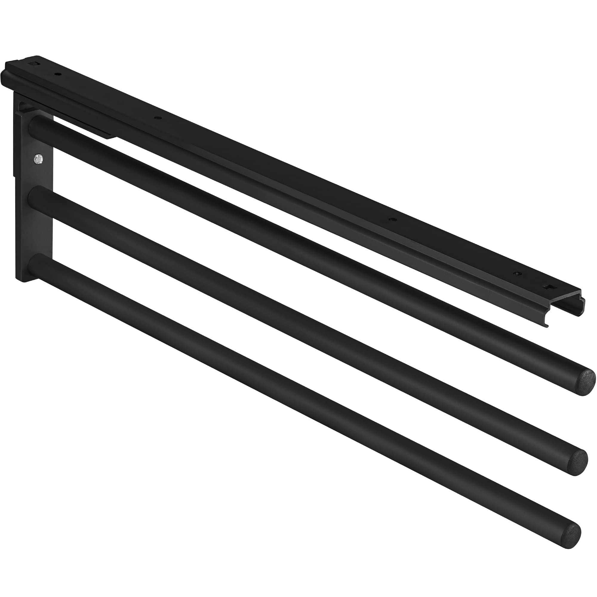 Gedotec Towel Rail | H6008 | Length 465 mm | 1 Piece | Black | Bathroom & Kitchen Cabinet Towel Rail Swivel 90° | Sliding Towel Rail with 3 Extendable Arms