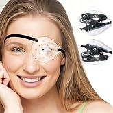 AMZVIO Clear Eye Shield after Cataract Surgery,2 Pack,Breathable Ventilated Eye Patch Hard Plastic Eye Protection Covers for Adult Sleeping,with Adjustable Strap (Black)
