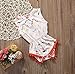 Newborn Baby Girls Ethnic Style Pom Sleeveless Button Romper (3-6months, White)