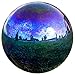 Lily's Home Glass Gazing Mirror Ball, Colorful and Shiny Addition to Any Garden or Home, Ideal As a Housewarming Gift, Sparkling Rainbow (12 Inches Diameter)