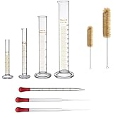 Thick Glass Graduated Measuring Cylinder Set 5ml 10ml 50ml 100ml Glass with Two Brushes (9)
