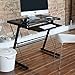Walker Edison Modern Small Metal and Glass Computer Gaming with Under Desk Keyboard Tray Black Home Office Desk, 31 inch