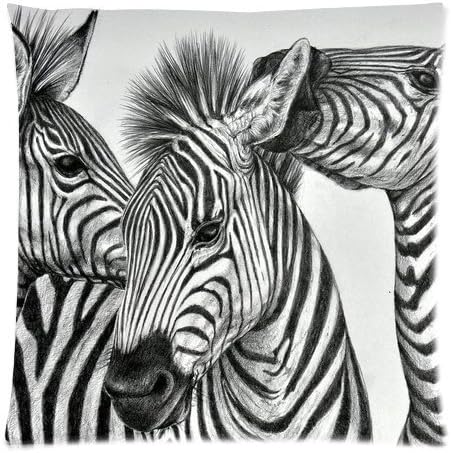 Custom Cute Zebra Sketch Square Pillowcase Pillow Cover 18x18 for Couch,Cushion Case (One Side Printing)