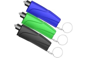 RAPUDA Window Breaker Seatbelt Cutter,3-in-1 Mini Glass Breaker, 3 Pack Car Escape Tool for Land and Underwater,Keychain Car Emergency Tool（Black/Green/Blue）