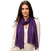 SERENITA Christmas Scarf Valentine Women Silk Feel Chiffon Soft Sheer lightweigt solid neck evening bridal head scarf