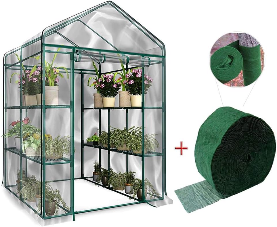 Famed Pvc Garden Walk-in Greenhouse Plant Cover, Garden Plants Grow Growing Tent Cover Greenhouse Polycarbonate, Plant Greenhouse Cover Outdoor(Iron Stand NOT Included)