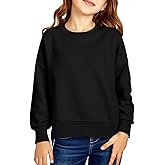 Haloumoning Girls Casual Crewneck Sweatshirt Kids Long Sleeve Side Slit Oversized Pullover Tops 5-14Y