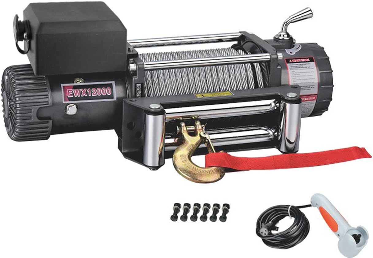 RUNVA 12V Electric W Inch with Wireless Remote Used in Jeeps, SUVS, Trucks, Recoveries, 12000 lbs