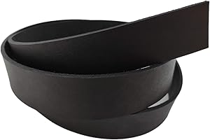VA LIPSKII LEATHER 9 oz Genuine Leather Strap Strip Band Natural Belt Blank. 51". (Black, 1 1/2 inch (38mm.))
